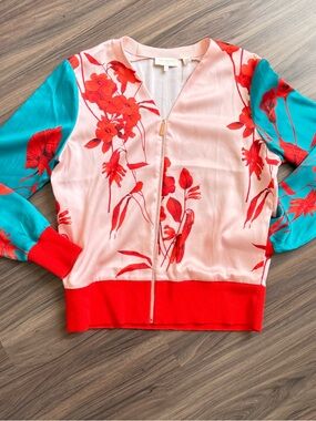 Ted Baker Pink, Teal & Red Floral Bomber Jacket